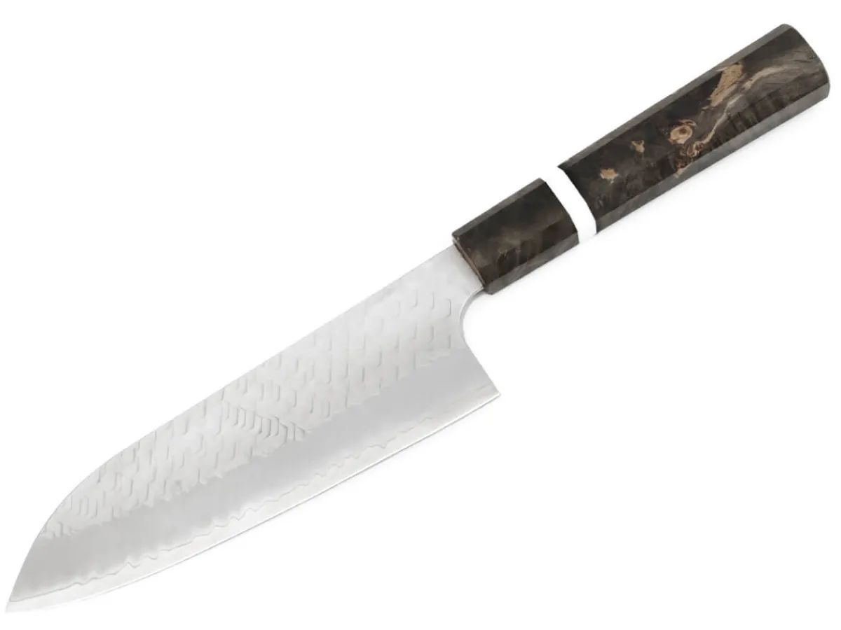 ORYOKI Allzweckmesser SPG2 Migaki Tsuchime Santoku 180, Birke* Santokumesser