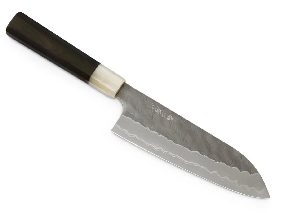 ORYOKI AS Santoku Tsuchime 180, Ebony Handle* Santokumesser