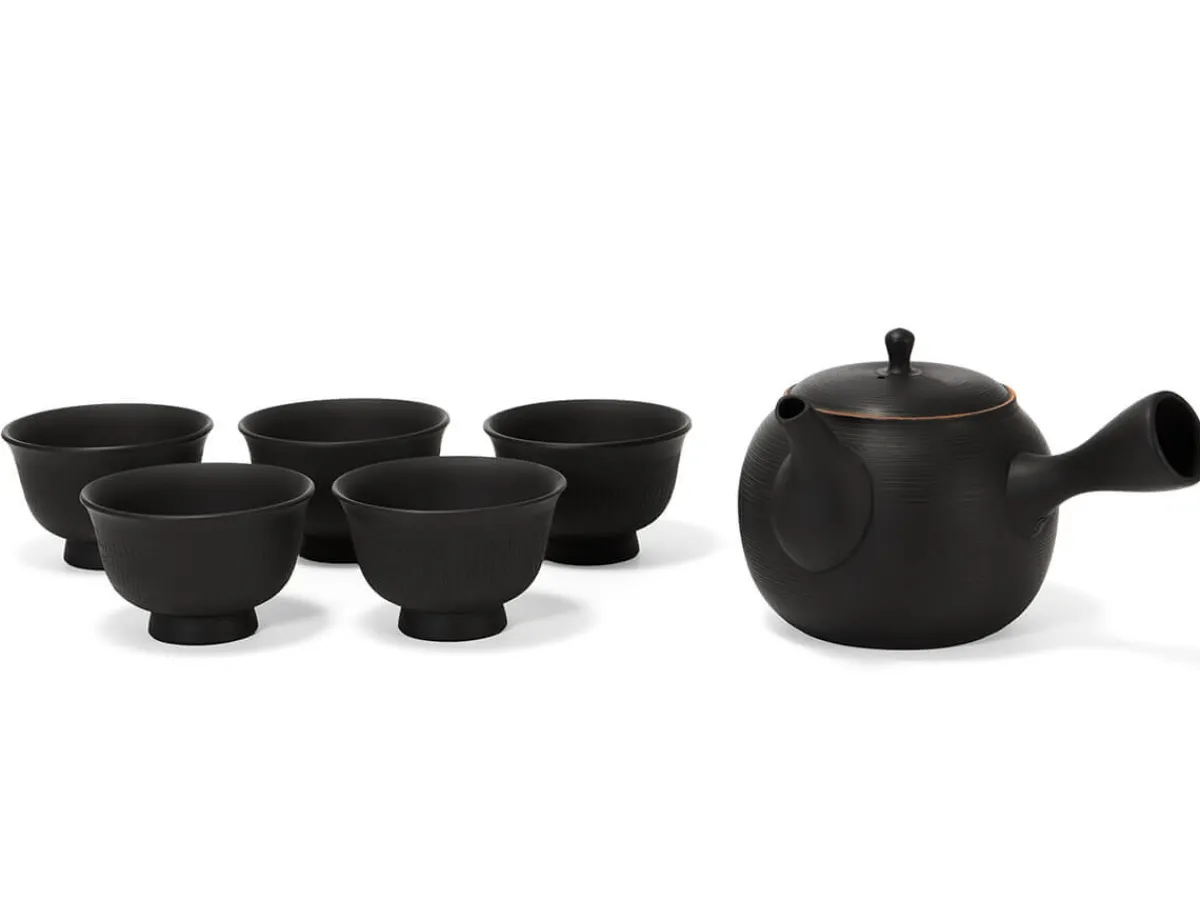 ORYOKI Japanisches Teeservice, 6-teilig, Kyusu Tokoname Sendan Sen Kaku* Japanische Teekannen | Teegeschirr