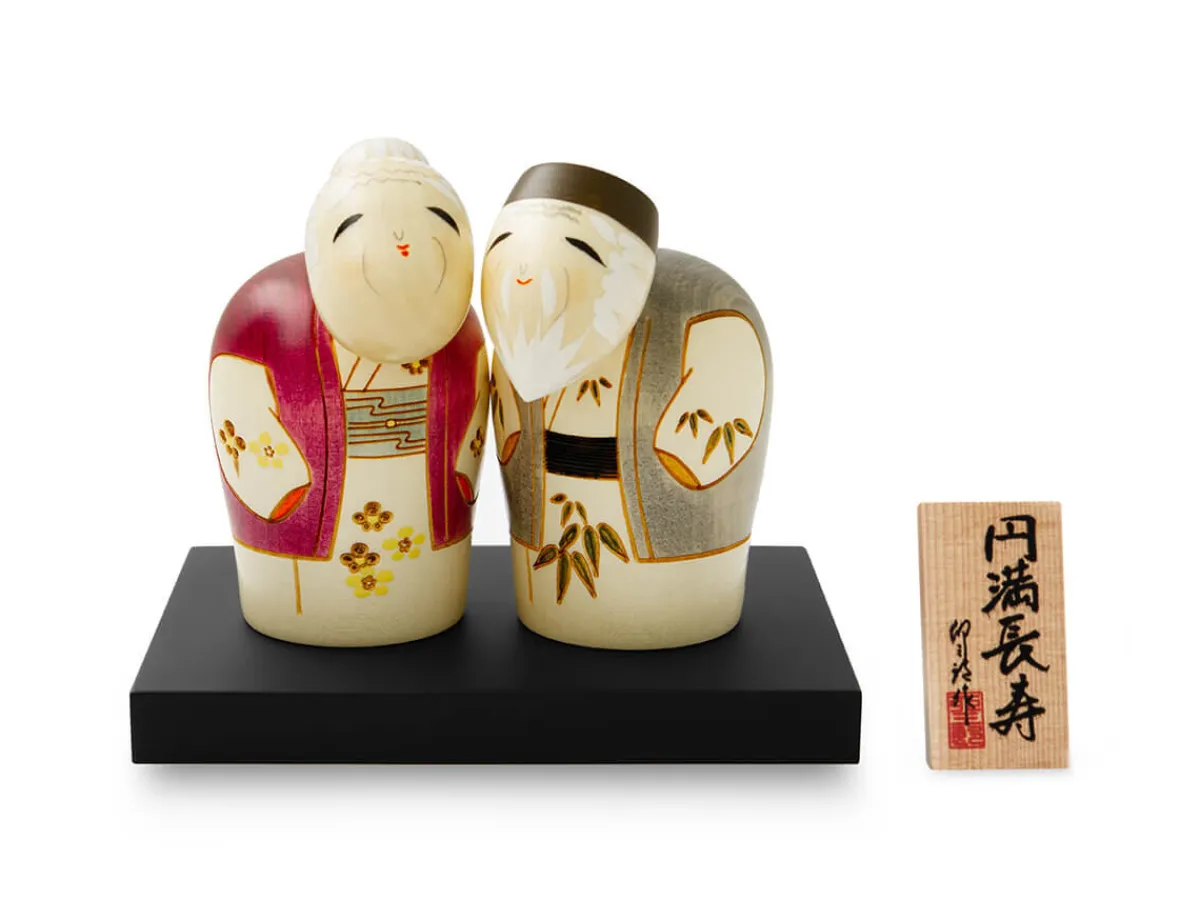 ORYOKI Kokeshi: Holzfigur Enmanchoju (Paar)* Kokeshi