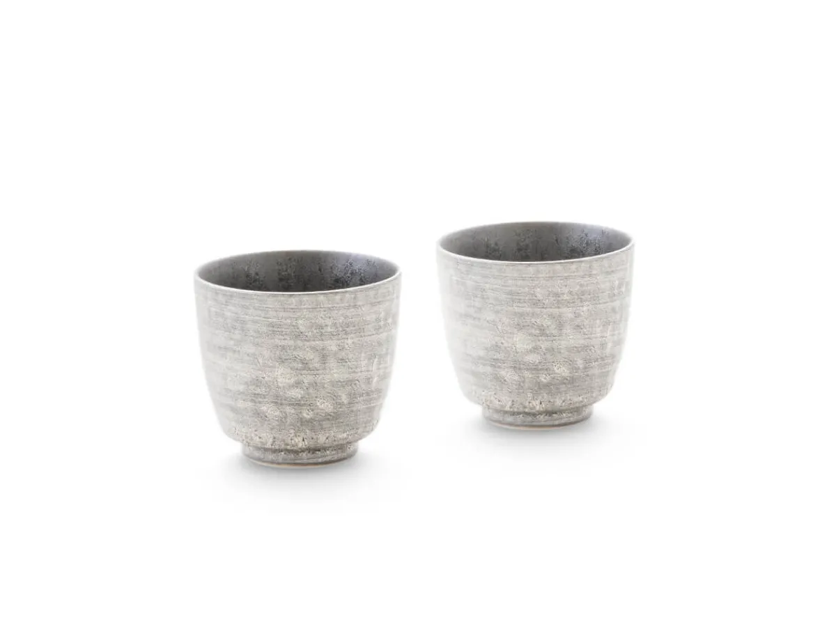 ORYOKI Sake Becher, Silber, 2er Set* Sake | Japanisches Porzellan