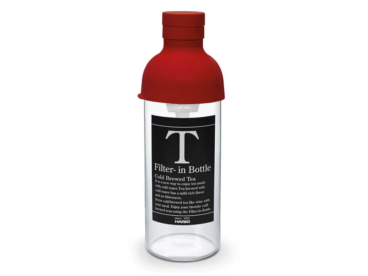 ORYOKI Teeflasche mit Sieb, HARIO Filter in Bottle, 300 ml, rot* Mizudashi (Tee Kalt Aufgießen)
