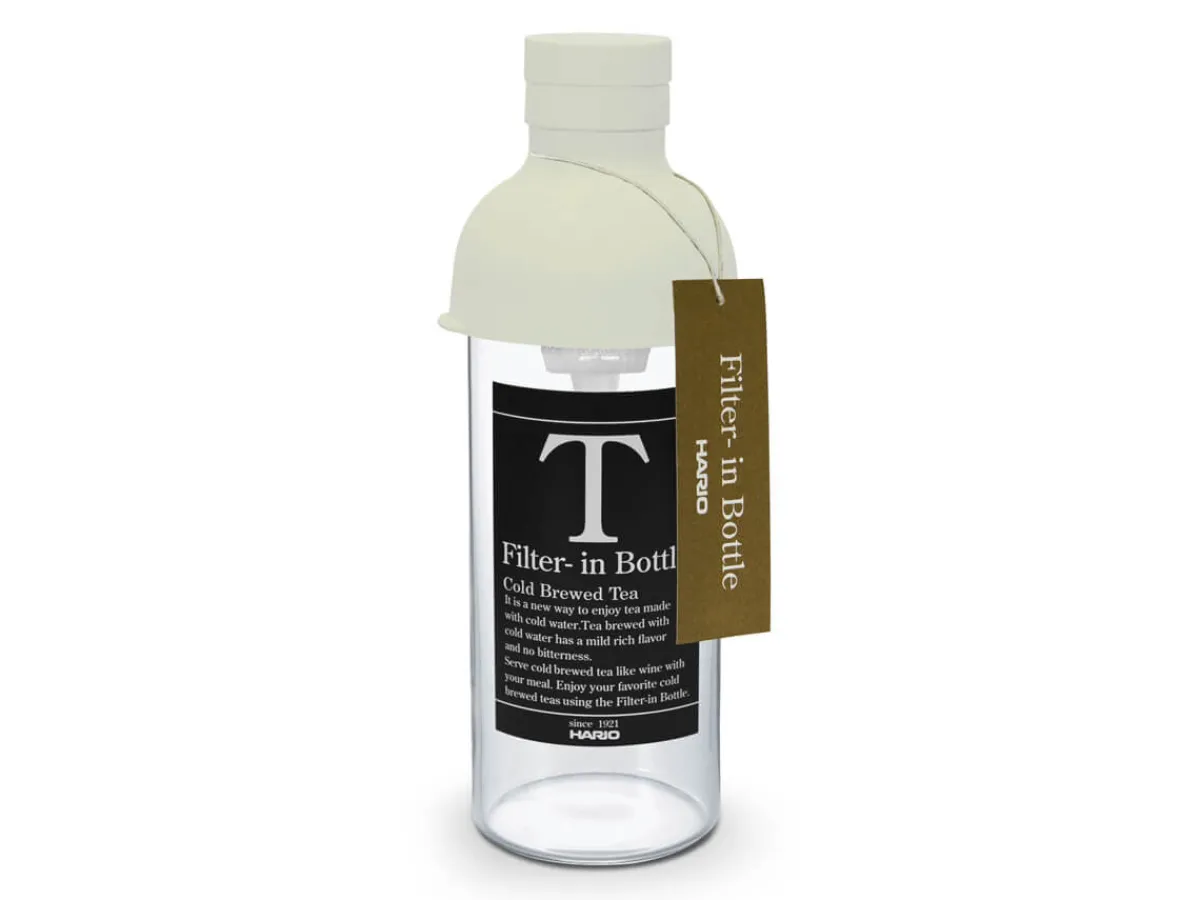 ORYOKI Teeflasche mit Sieb, HARIO Filter in Bottle, 300 ml, weiß* Mizudashi (Tee Kalt Aufgießen)