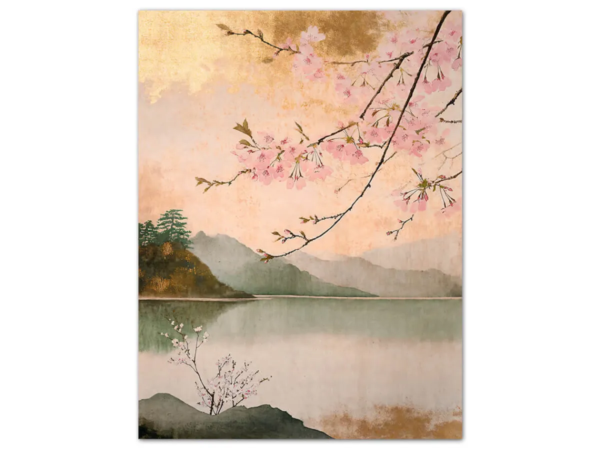 ORYOKI Wandbild Japanischer Garten Sakura #3, farbig 3:4* Wandbilder